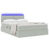 vidaXL Opbergbed met LED met matras Lichtgrijs 140 x 200 cm Fluweel