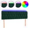 vidaXL Hoofdbord LED 144x7x78/88 cm fluweel donkergroen