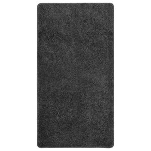 vidaXL Vloerkleed shaggy anti-slip 80x150 cm donkergrijs