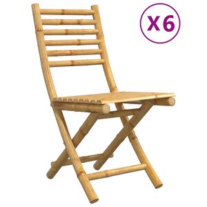 vidaXL Tuinstoelen 6 st inklapbaar 43x54x88 bamboe