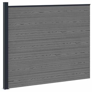 vidaXL Hekpaneel WPC en Aluminium Grijs