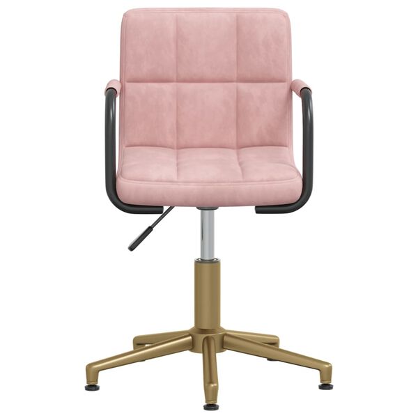 vidaXL Eetkamerstoel draaibaar 4 st fluweel roze