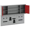 vidaXL Gereedschapskast set met plank 6 pcs Rood Gepoedercoat staal