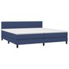 vidaXL Boxspring met matras en LED stof blauw 200x200 cm