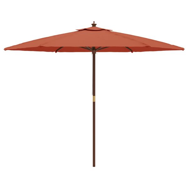 vidaXL Parasol met houten paal 299x240 cm terracottakleurig