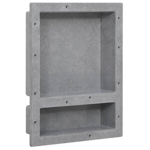vidaXL Douchenis met 2 vakken 41x51x10 cm matgrijs