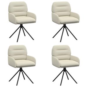 vidaXL Draai Eetstoelen 4 st Kunstleer Cr&egrave;mekleurig 59 x 59,5 x 90 cm