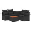 vidaXL Bankstel 6 pcs 4-Aantal zitplaatsen Zwart Poly Rattan en Staal
