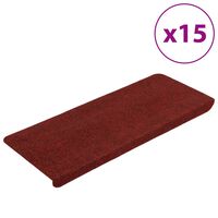 vidaXL Trapmatten zelfklevend 15 st 65x24,5x3,5 cm rood