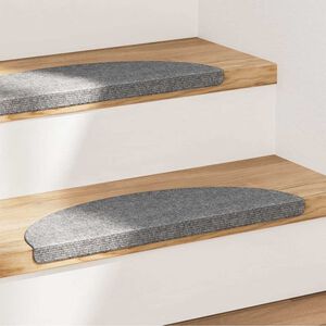 vidaXL Trapmatten zelfklevend 15 st 56x17x3 cm grijs
