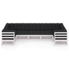 vidaXL 7-delige Loungeset met kussens massief grenenhout wit