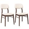 vidaXL Eetkamerstoelen met kussens 2 st massief hout rubber bruin