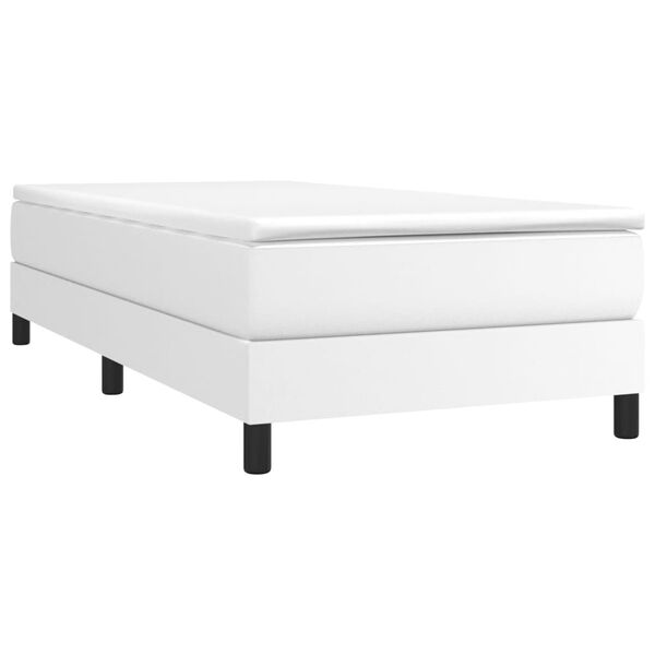vidaXL Boxspring bed kunstleer wit 90x200 cm