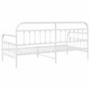 vidaXL Bedframe voor een daybed met hoofdeinde Wit 90 x 190 cm Staal