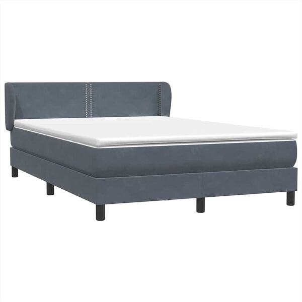 vidaXL Boxspring met matras fluweel donkergrijs 160x220 cm