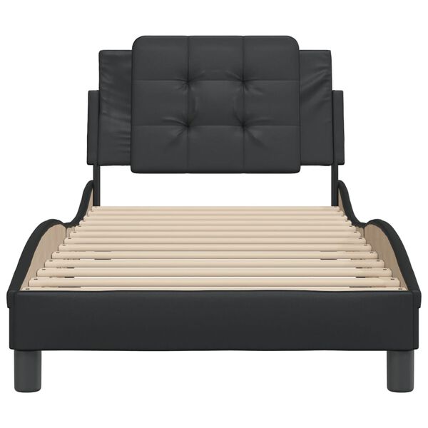 vidaXL Bedframe zonder matras "Zadar" kunstleer zwart 80x200 cm