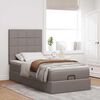vidaXL Bed met matras 100x200 cm stof taupe