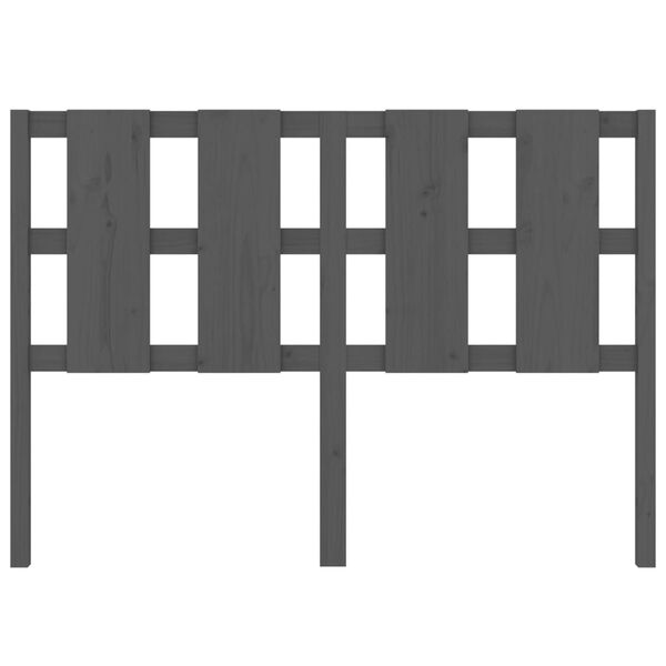 vidaXL Hoofdbord 125,5x4x100 cm massief grenenhout grijs