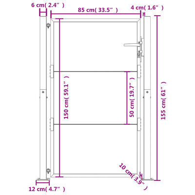 vidaXL Poort 105x155 cm cortenstaal