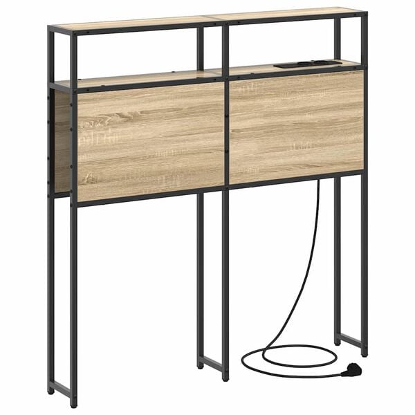 vidaXL Opberghoofdbord met plank Sonoma eiken 90 cm Bewerkt hout