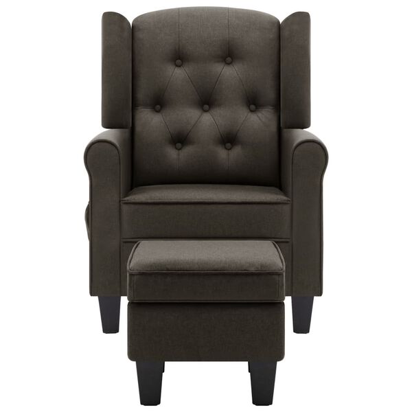 vidaXL Massagestoel met voetenbankje stof taupe