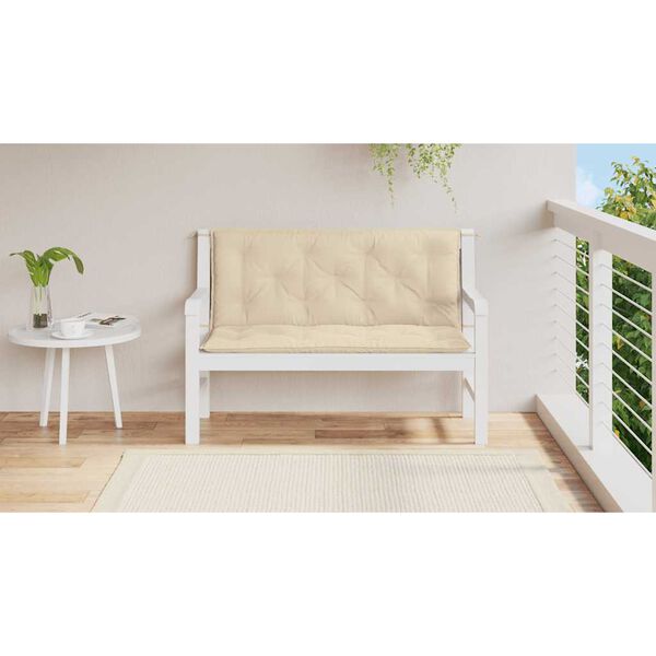 vidaXL Tuinbankkussen 120x(50+50)x7 cm oxford stof beige
