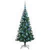 vidaXL Kunstmatig Voorverlicht Kerstboom Groen 150 cm PVC en Metaal