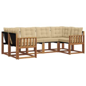 vidaXL Buiten bankenset 6 st Natuurlijk en Beige