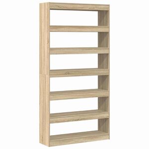 vidaXL Boekenkast 6-laags 100 x 30 x 198 cm Bewerkt hout Sonoma Eiken