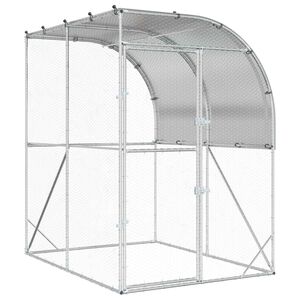 vidaXL Kippenhok zilver 200 x 200 x 215 cm Gegalvaniseerd staal