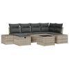 vidaXL Tuin Sofa Set 7 st Lichtgrijs poly rattan