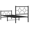 vidaXL Bedframe met hoofd- en voeteneinde metaal zwart 75x190 cm