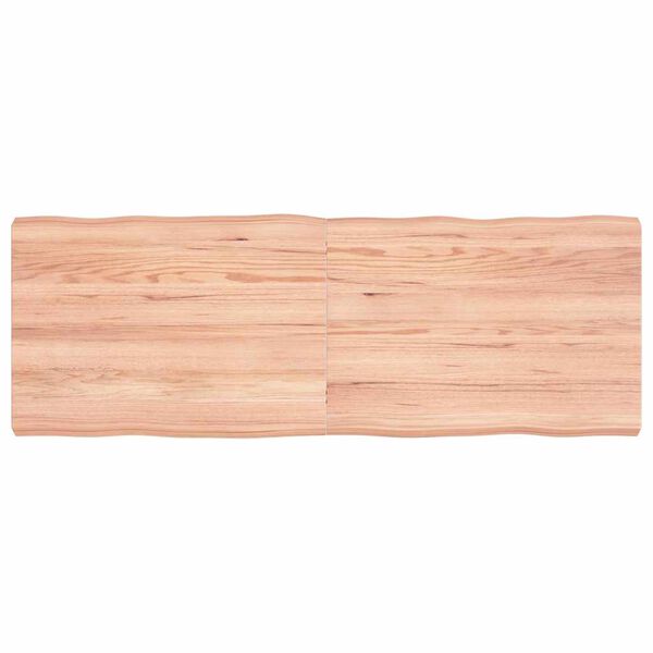vidaXL Tafelblad natuurlijke rand 140x50x(2-6) cm eikenhout lichtbruin
