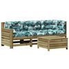 vidaXL 4-delige Loungeset met kussens ge&iuml;mpregneerd grenenhout