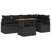 vidaXL Tuin Sofa Set met opslag 6 pcs Zwart Poly riet