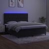 vidaXL Boxspring met matras en LED fluweel zwart 160x200 cm