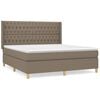vidaXL Boxspring met matras stof taupe 180x200 cm