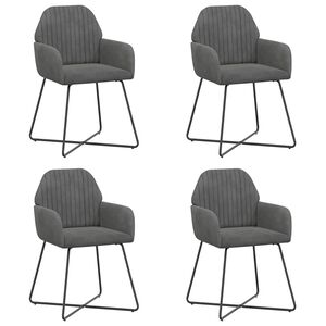 vidaXL Eettafelstoelen 4 st fluweel Donkergrijs 55 x 50 x 84 cm