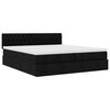 vidaXL Ottoman bed met matrassen 200x200cm stof zwart