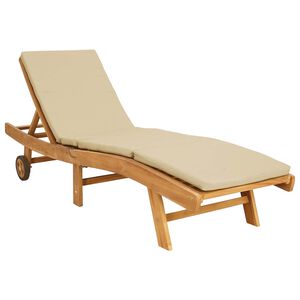 vidaXL Ligstoel Polyester Bruin en beige