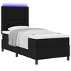 vidaXL Boxspring bed met matras met LED Zwart 90 x 190 cm Stof