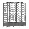 vidaXL Verhoogd Bed met Trellis en Dak Lichtgrijs 163 x 40 x 126 cm PP
