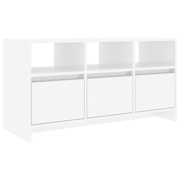 vidaXL Tv-meubel 102x37,5x52,5 cm bewerkt hout hoogglans wit