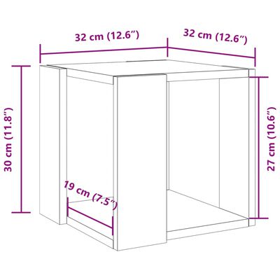 vidaXL Salontafel 32x32x30 cm bewerkt hout wit