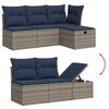 vidaXL 6-delige Loungeset met kussens poly rattan grijs