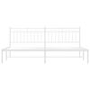 vidaXL Bedframe met hoofdbord metaal wit 200x200 cm