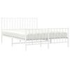 vidaXL Bedframe met hoofd- en voeteneinde metaal wit 135x190 cm