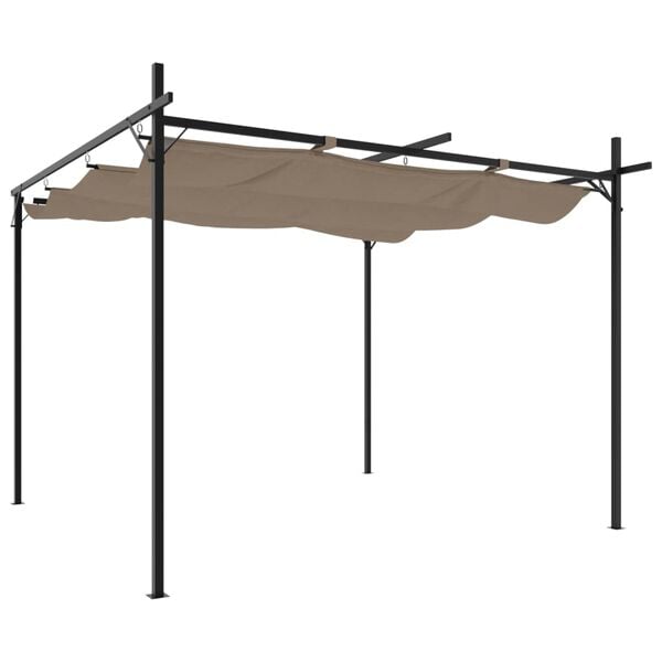 vidaXL Pergola met uitschuifbaar dak 295x292x230 taupe