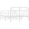 vidaXL Bedframe met hoofd- en voeteneinde metaal wit 160x200 cm