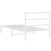 vidaXL Bedframe met hoofdbord metaal wit 100x190 cm
